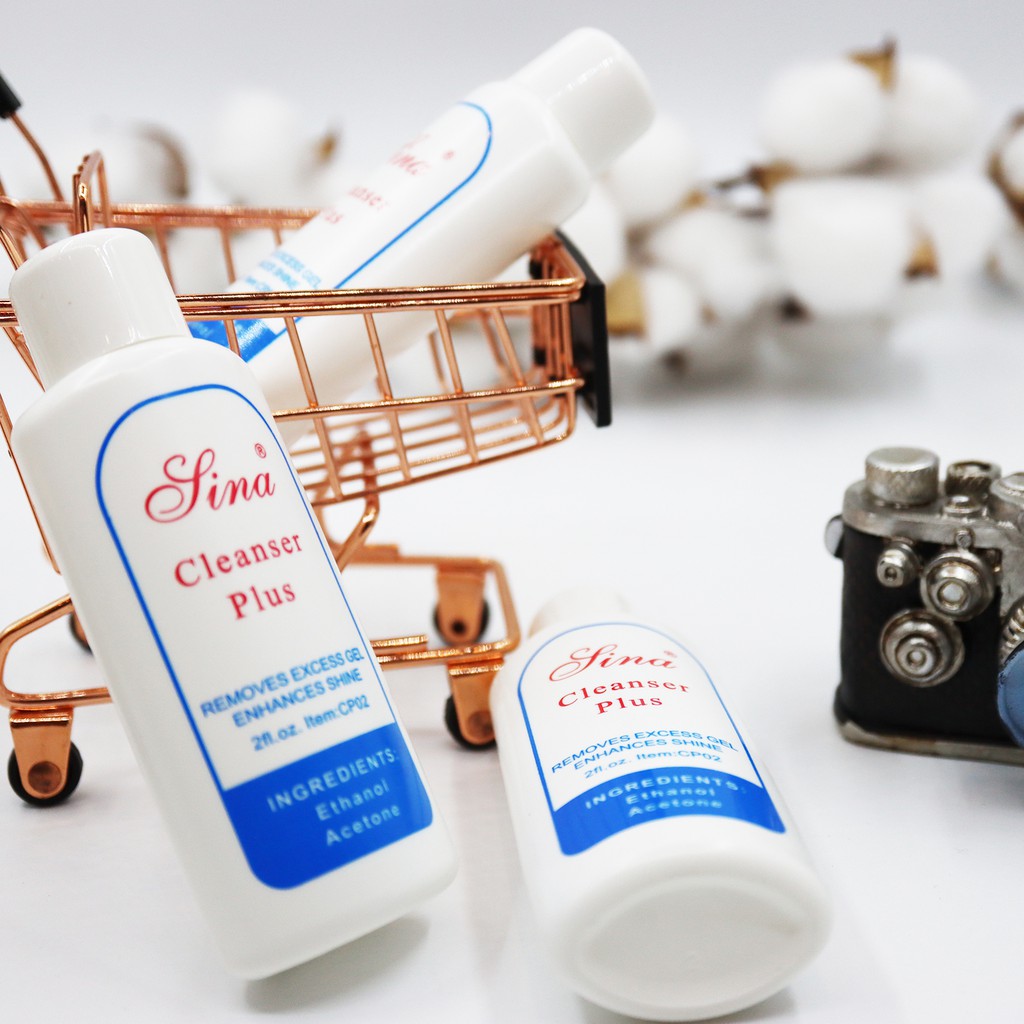 Nước tẩy sơn gel móng Cleanser plus nước rửa cọ lau gel Sina 60ml