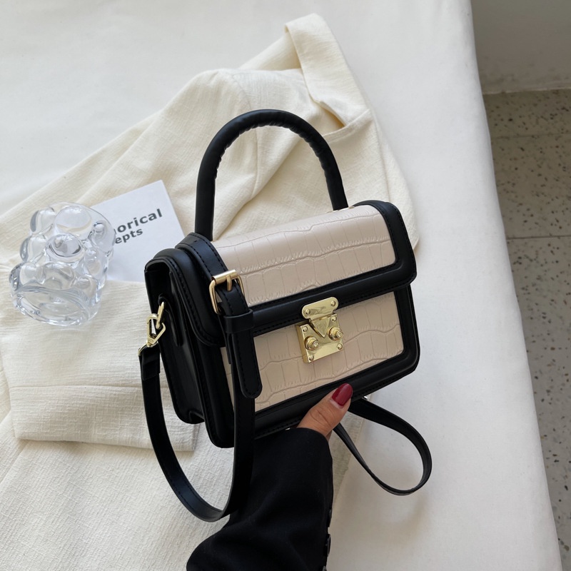 Túi Xách JASMIN NOIR Nữ Họa Tiết Da Cá Sấu Có Khóa