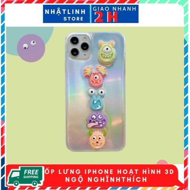 Ốp lưng iphone Hoạt Hình 3D Ngộ NghĩnhThích hợp iphone 11,12 pro max,12,12 pro,11 pro max,11 pro,7 plus,7,xs max,8g,