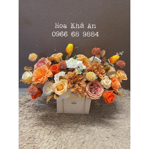 [Sinh nhật - Khai trương] Lẵng hoa sáp mix lụa cực xinh, bền trọn đời