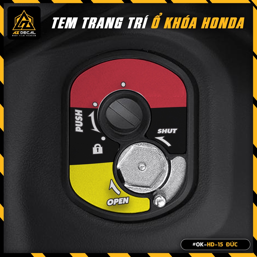 Decal Dán Ổ Khóa Cơ Xe Honda Mẫu Cờ Các Nước | OK-HD-15 | Tem Trang Trí Ổ Khóa Xe Honda Vision, Lead, Winner, Air Blade