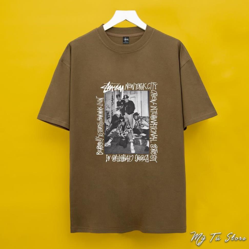 Áo thun tay lỡ  STUSSY New York City  Mỹ Tú Store  , Áo thun unisex nam nữ form rộng oversize chất liệu Cotton