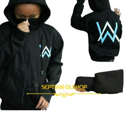 Áo Khoác Hoodie Phối Khóa Kéo In Họa Tiết Ninja Alan Walker Màu Trắng / Đen / Xanh Dương Cho Bé Nrl-288