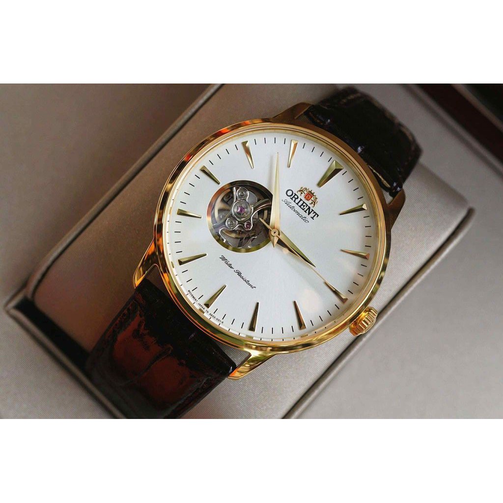 Đồng hồ nam dây da ORIENT FAG02003W0 chính hãng Automatic Open heart
