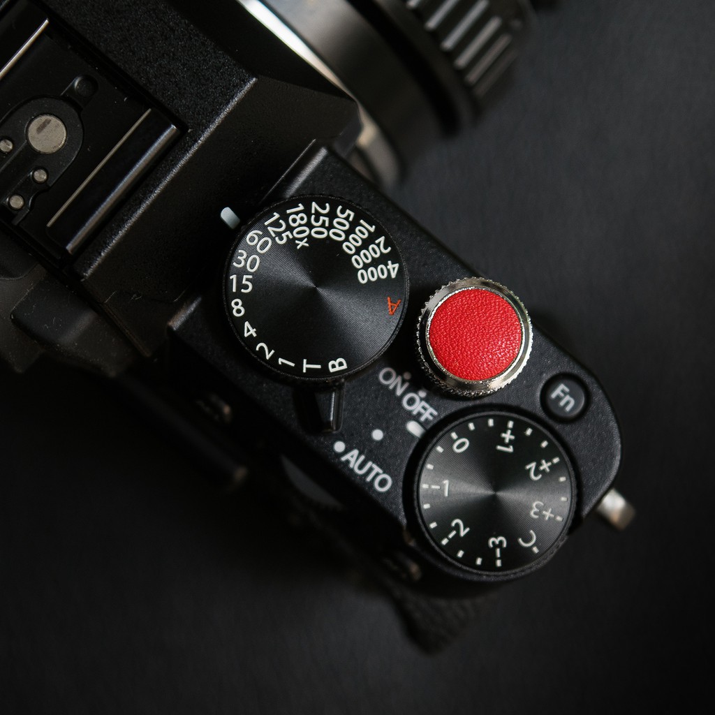 Shutter Button - Nút chụp máy ảnh chất liệu kim loại bọc da dạng ren xoáy thumbnail