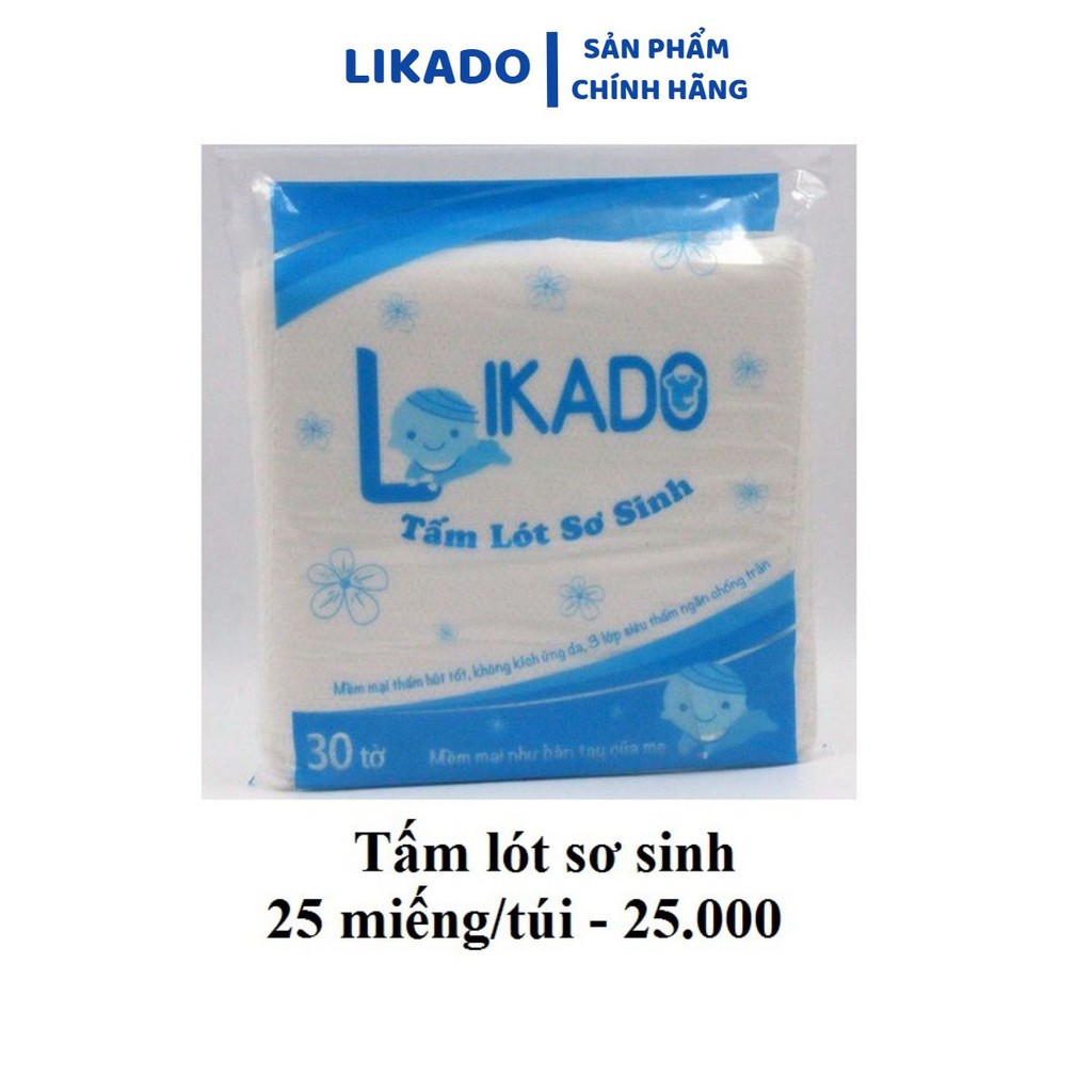 Tấm lót phân su cho bé Likado gói 30 miếng kích thước (22x22cm) (1 GÓI)