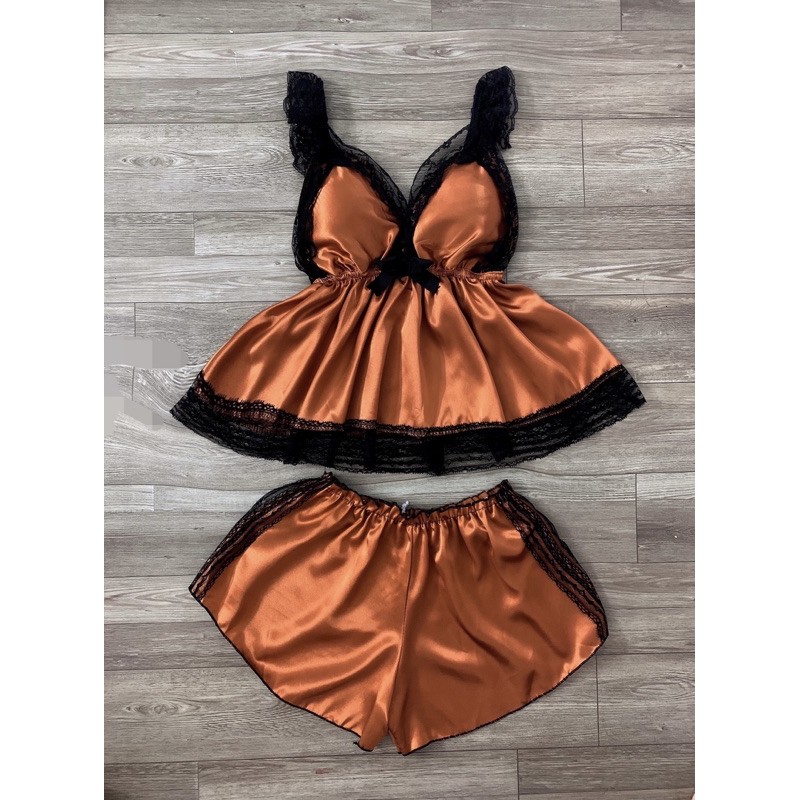 [Mã FASHION10KP giảm 10K đơn 50K] (Hình thật) Set Đồ Ngủ Phi Lụa Vải Mềm Chuẩn Loại 1 CÓ MÚT NÂNG NGỰC CỰC SEXY | BigBuy360 - bigbuy360.vn