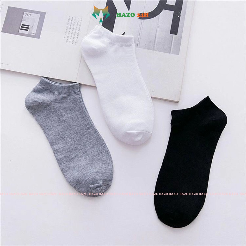 Tất Vớ Mang Giày Nam Nữ Trơn 1 Màu P199 Đơn Giản Dễ Thương Cực Hot - Hazo
