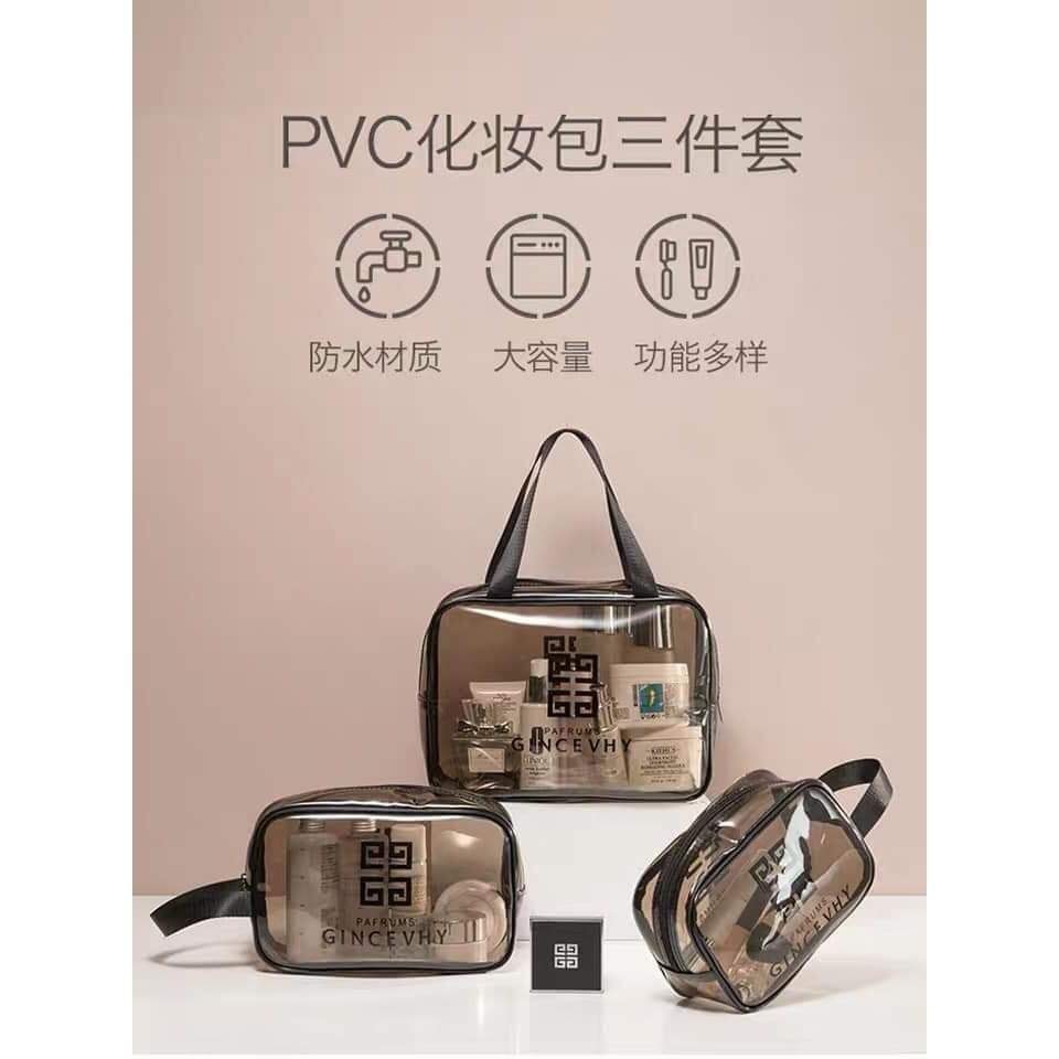 Set 3 túi đựng mỹ phẩm trong suốt đựng đồ du lịch thời trang cao cấp | BigBuy360 - bigbuy360.vn