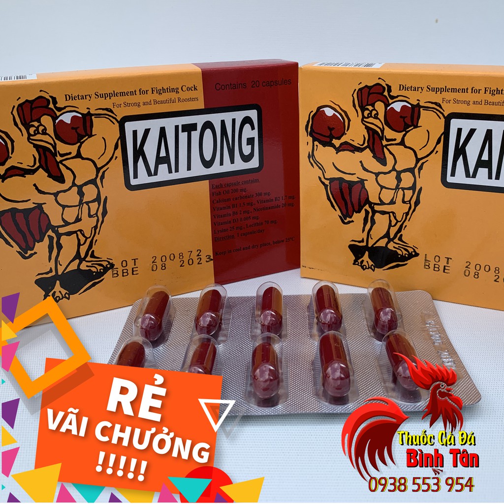 Thuốc Nuôi Gà Đá KaiTong Kích Lực Trước Đá Tăng Bo Tốt (1 Hôp 20 Viên)