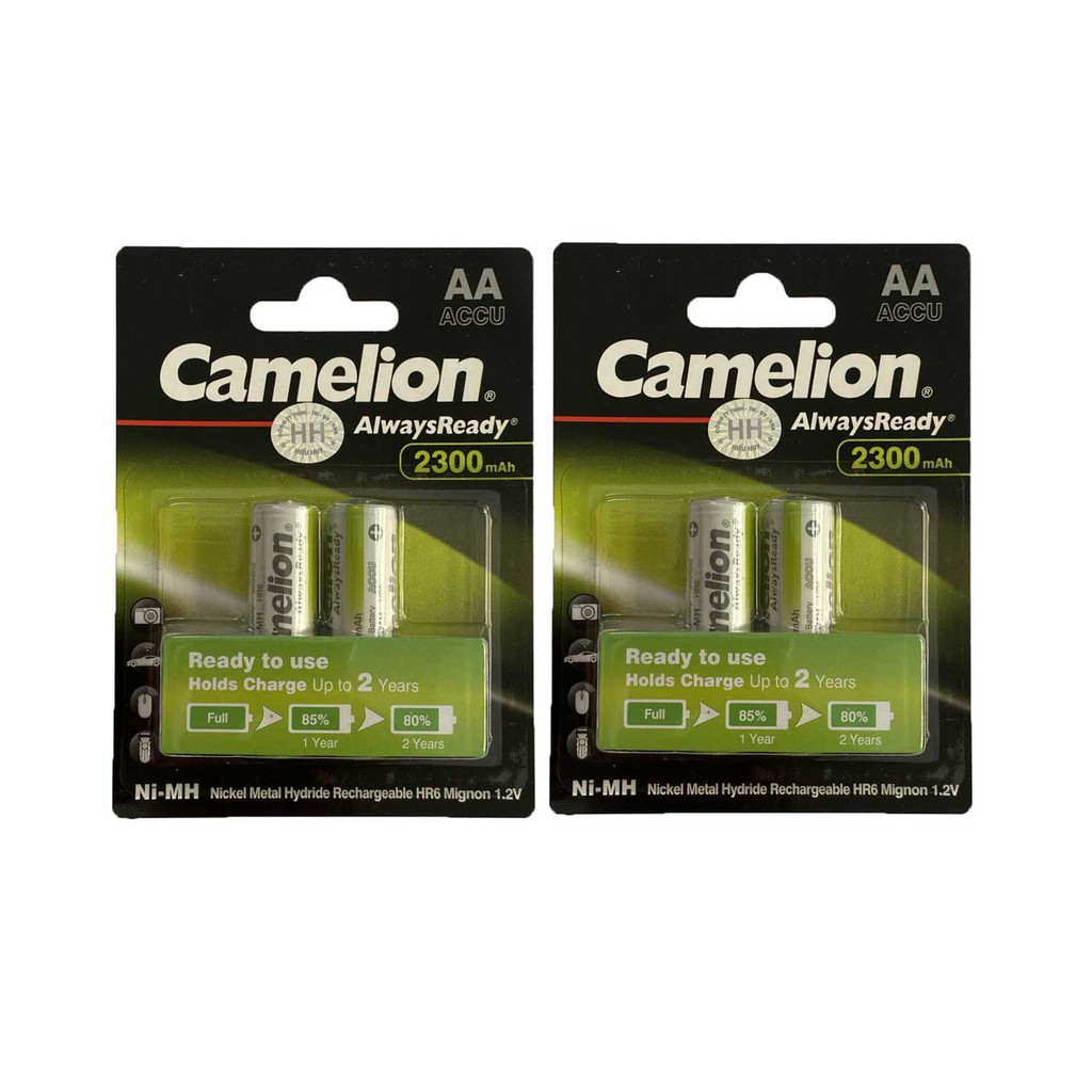 2 viên Pin sạc Camelion AA 2300mAh