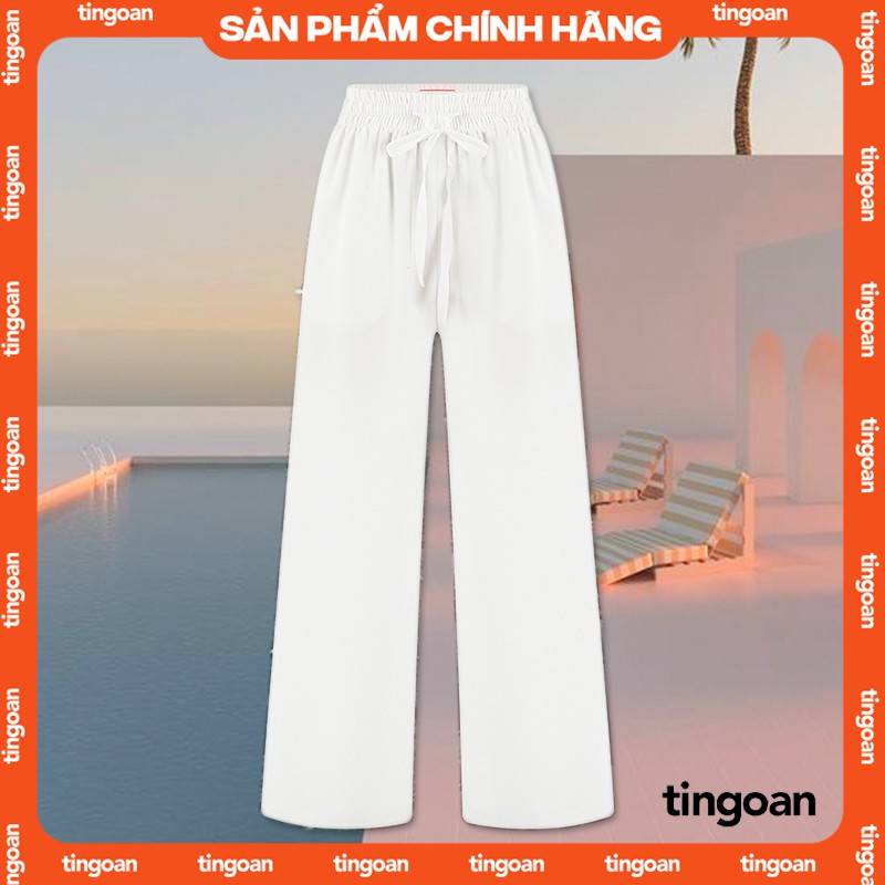 Quần ống xuông chống nhăn chun co dãn trắng tingoan AMBER CULOTTES /WH