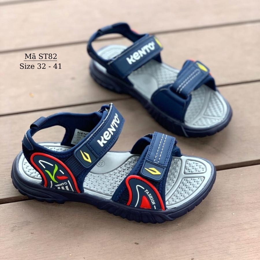 Dép sandal bé trai KENTO hàng Việt Nam quai hậu dán êm nhẹ chống trơn trượt cao cấp cho trẻ em 6 - 15 tuổi ST82