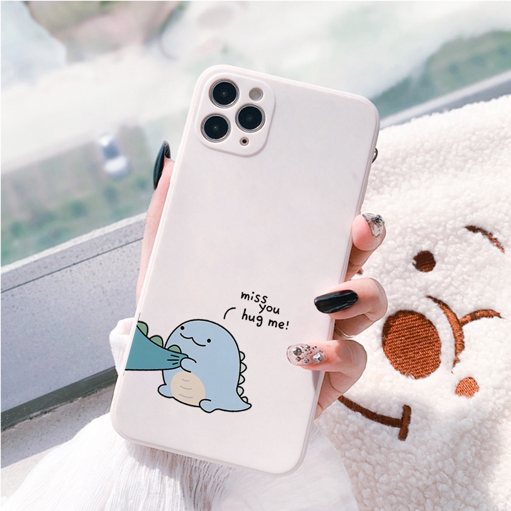 Ốp lưng iphone 12 dino miss you cạnh vuông  6/6plus/6s/6splus/7/7plus/8/8plus/x/xr/xs/11/12/pro/max/plus/promax - e188