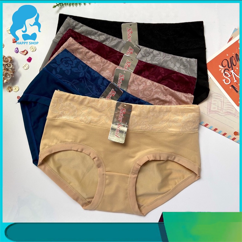 Đồ lót nữ, quần lót nữ Thái Lan Sister Hood 671 chất liệu thun lạnh, cạp bụng pha ren cách điệu.
