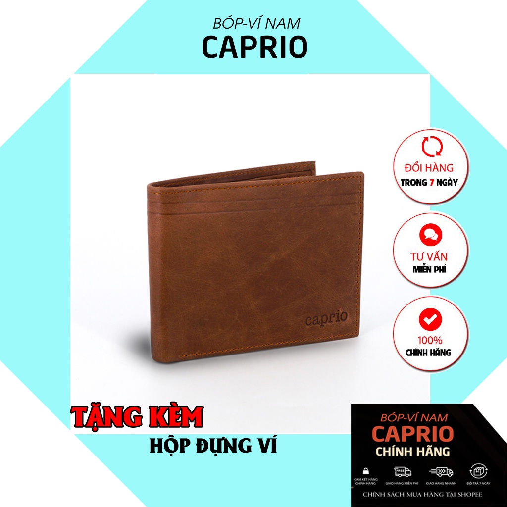 Ví Nam Da Bò Caprio Cao Cấp Sang Trọng - Ví Ngang Màu Trơn