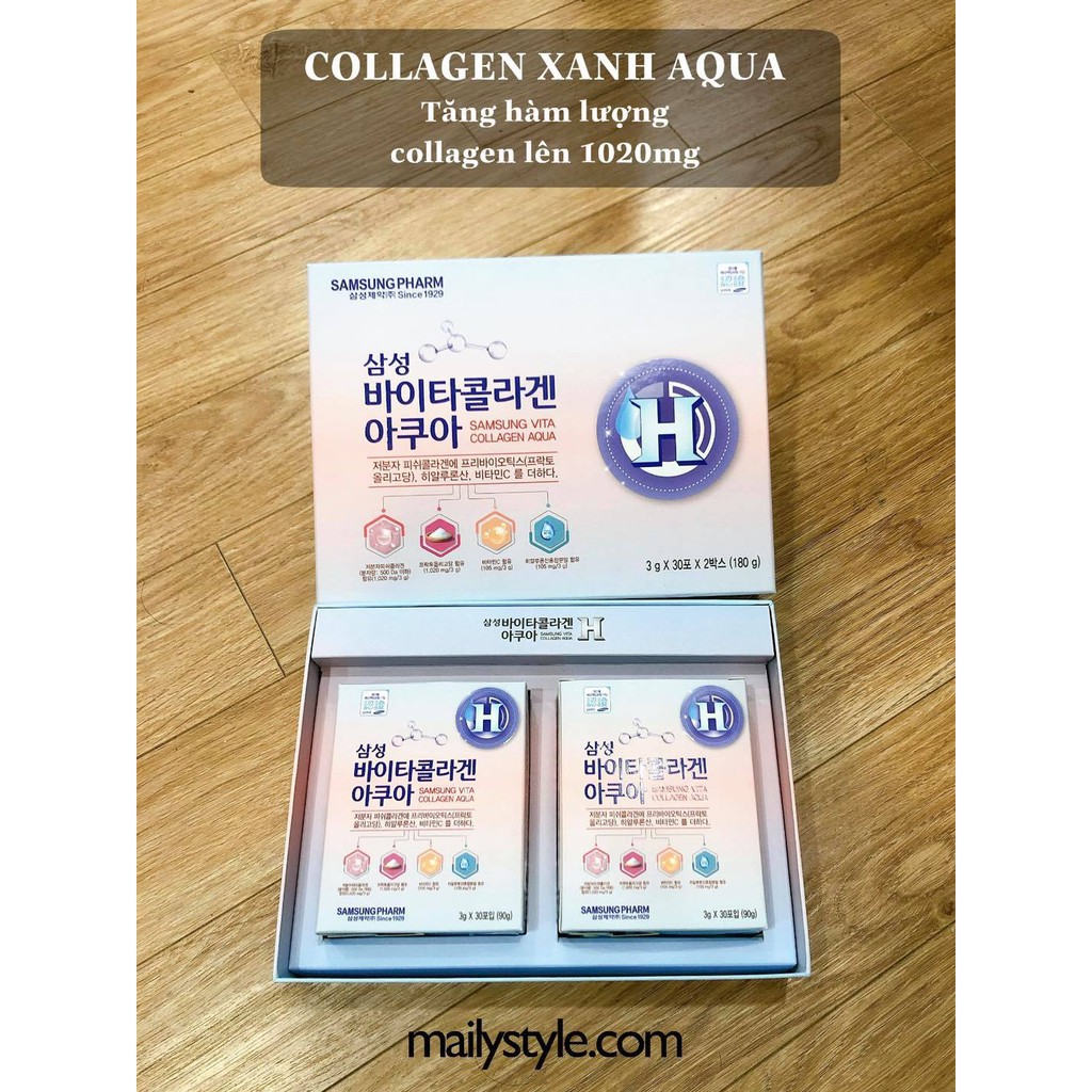 [Mã SKAMPUSH11 giảm 10% đơn 200k] Collagen Xanh Aqua Samsung Vita Collagen Aqua Tái tạo- Phục Hồi Làn Da | BigBuy360 - bigbuy360.vn