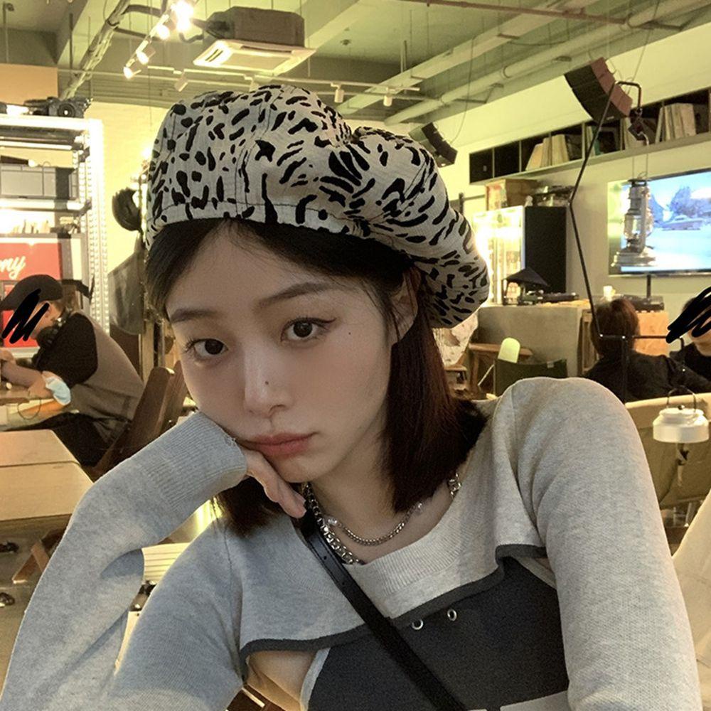 TWINKLE Mũ Beret In Họa Tiết Đơn Giản Phong Cách Anh Quốc Thời Trang Mùa Đông Cho Nữ