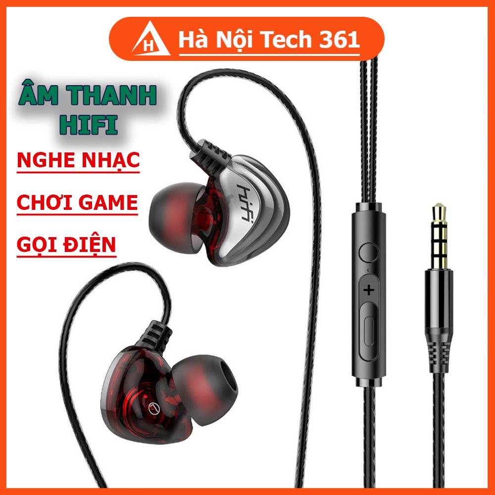 Tai Nghe Nhét Tai Có Dây Gaming Super Bass Chống Ồn Hiệu Quả Có Mic Đàm Thoại D200