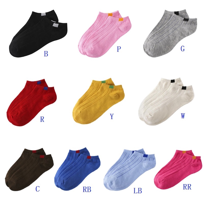 Vớ cotton cổ ngắn họa tiết sọc ngang cho nữ