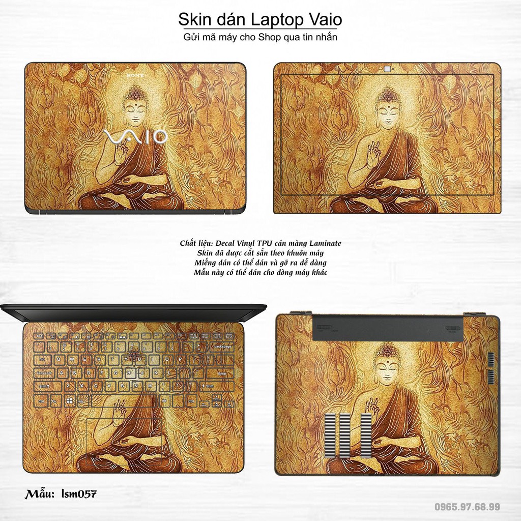 Skin dán Laptop Sony Vaio in hình Đức Phật (inbox mã máy cho Shop)