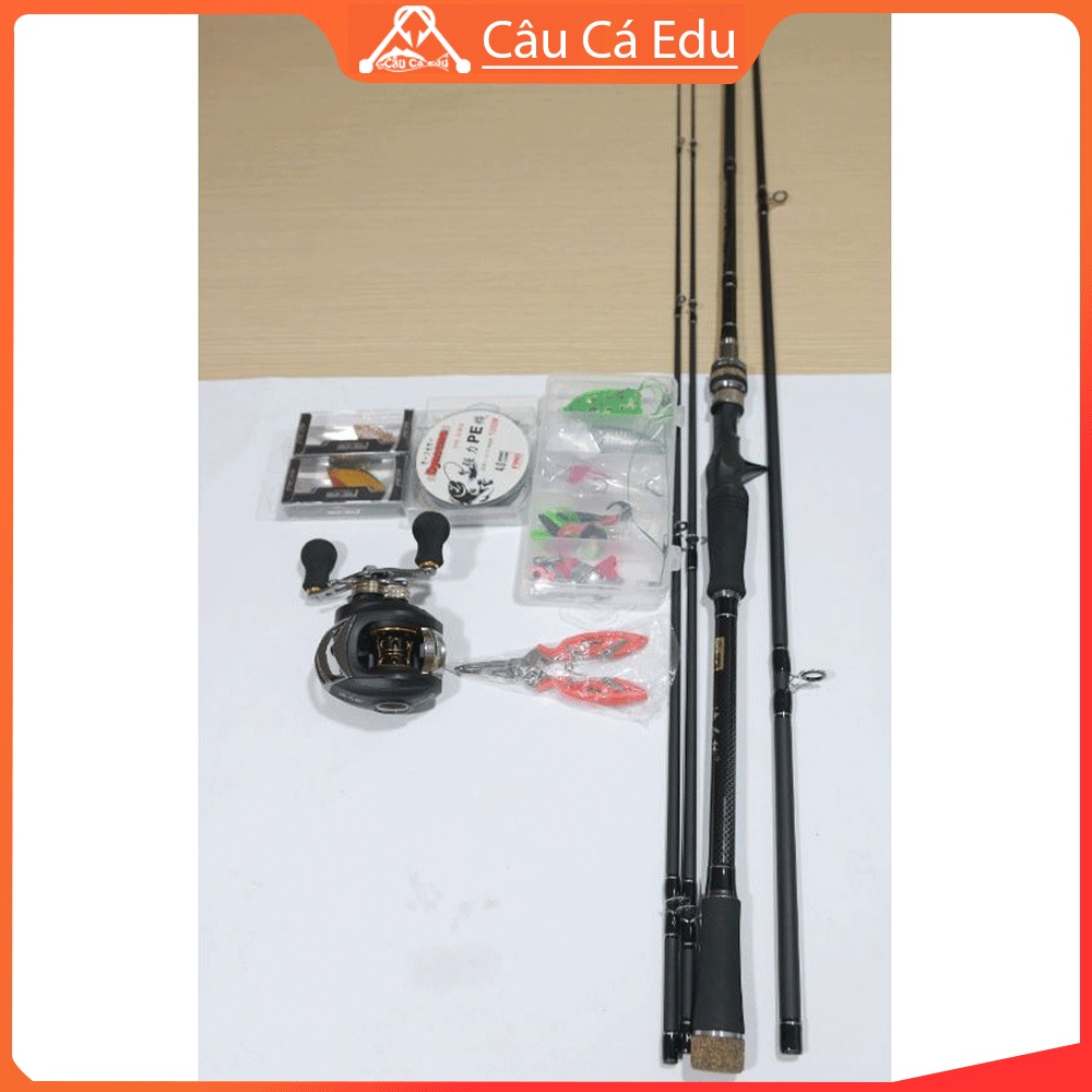 Bộ số 13 Cần Câu Máy Xịn - Bộ Cần Câu Lure Cá Lóc 2 Ngọn Máy Siêu Chất