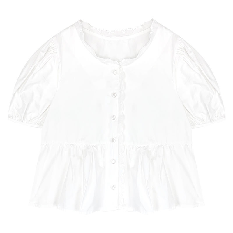 Áo Sơ Mi cotton Tay Phồng Thời Trang Mùa Hè Hàn Quốc 2022 Mới