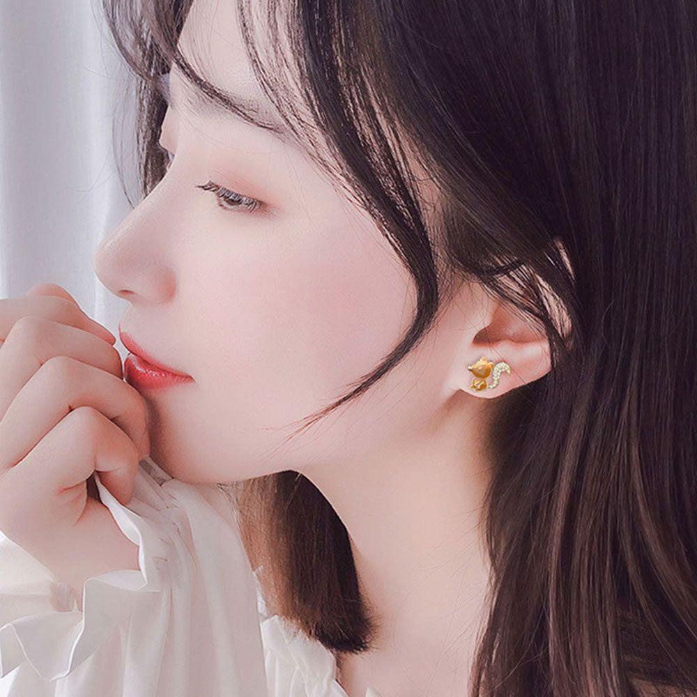 Bông Tai Hình Nón / Động Vật Hoang Dã Thiết Kế Bất Đối Xứng Dễ Thương Thời Trang