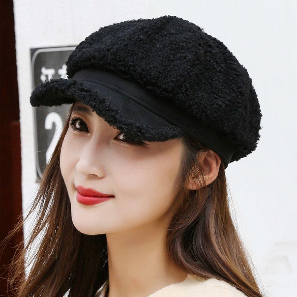 Mũ Nồi Phối Lông Phong Cách Retro Thời Trang