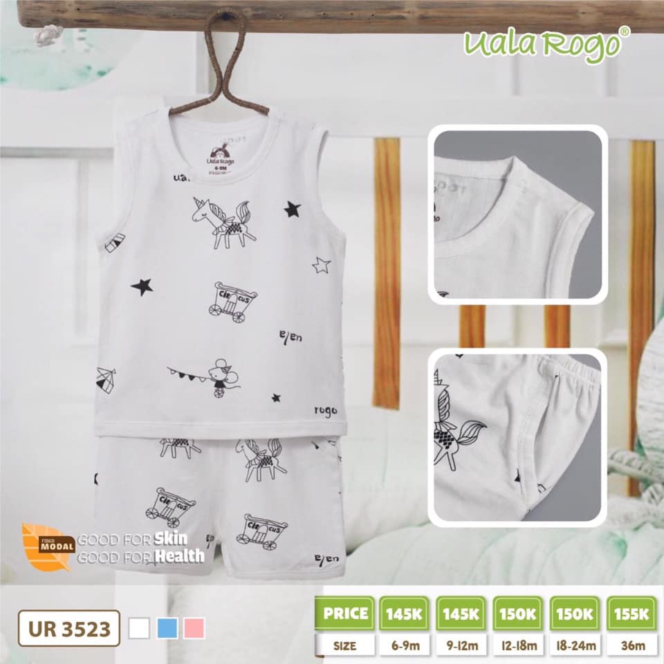 Bộ quần áo ba lỗ Ualarogo UR 3523 cho bé chất liệu Modal.