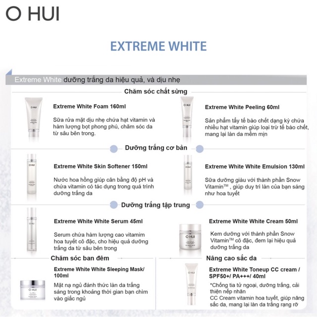 Mặt nạ ngủ dưỡng trắng da Ohui Extreme White Sleeping Mask 100ml