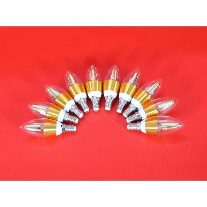 Bóng đèn LED C35 4W hình quả nhót viềm vàng đui E14