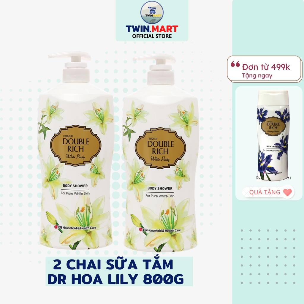 [2 chai] Sữa Tắm Hương Hoa Double Rich 800g Body Shower - Hàn Quốc - hương Hoa Lily
