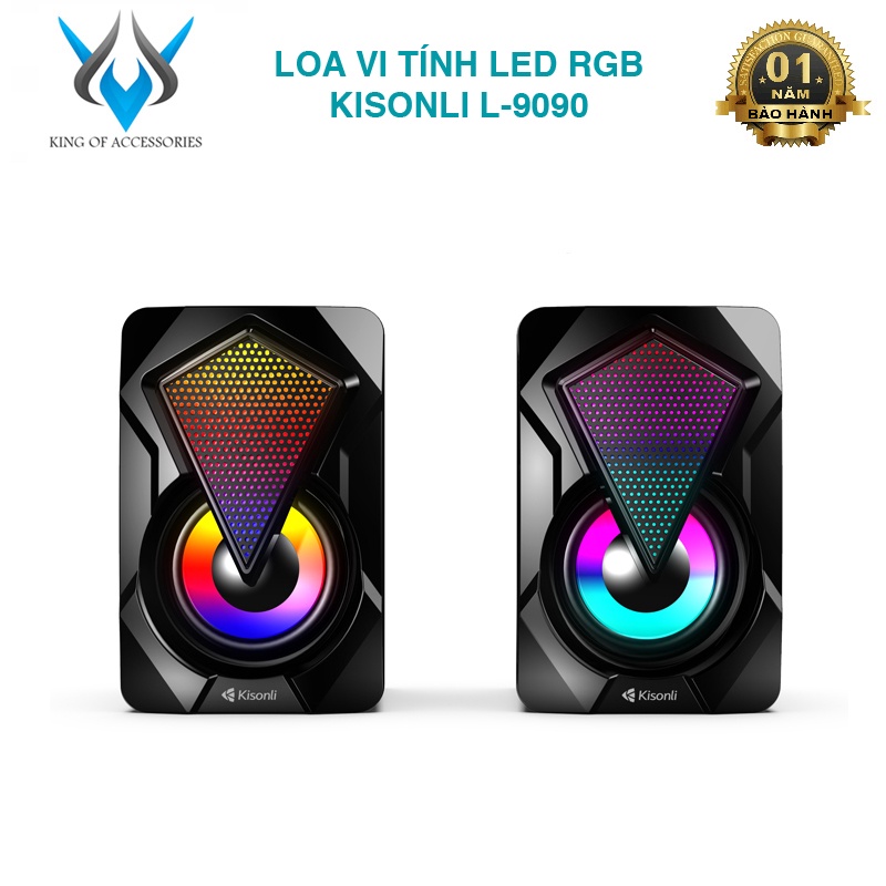 Loa vi tính Kisonli l-9090 LED RGB cực đẹp - chuyên nhạc và game (nhiều màu) Phụ kiện 1986