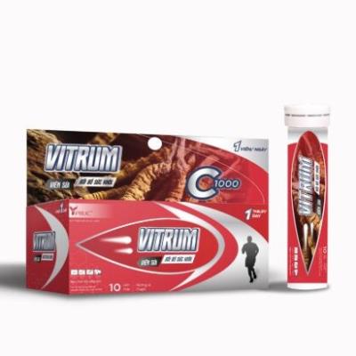 VIÊN SỦI VITRUM – Bổ sung vitamin C 1000mcg giúp tăng cường sức đề kháng (10 viên)