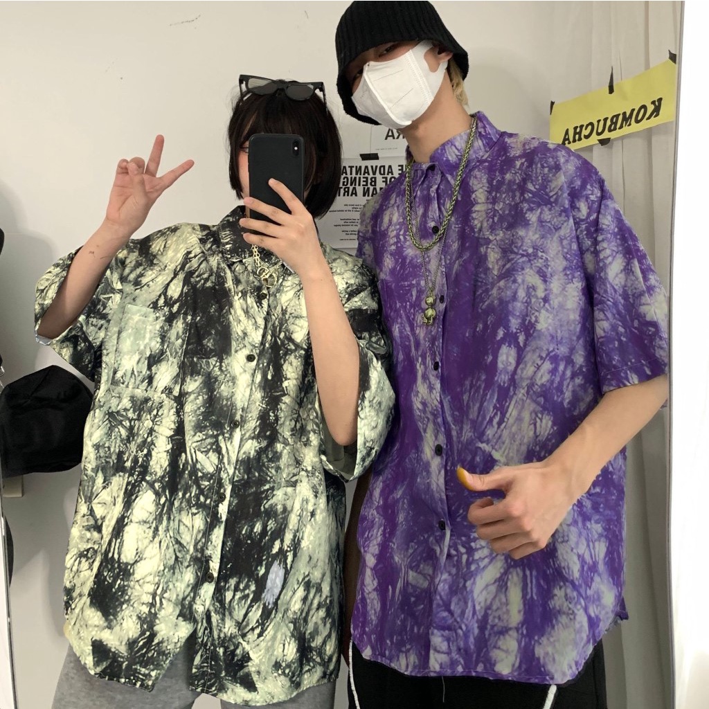 Áo sơ mi tay ngắn from rộng unisex nam nữ , sơ mi nam nữ vải voan lụa mịn mát free size 40kg - 70kg