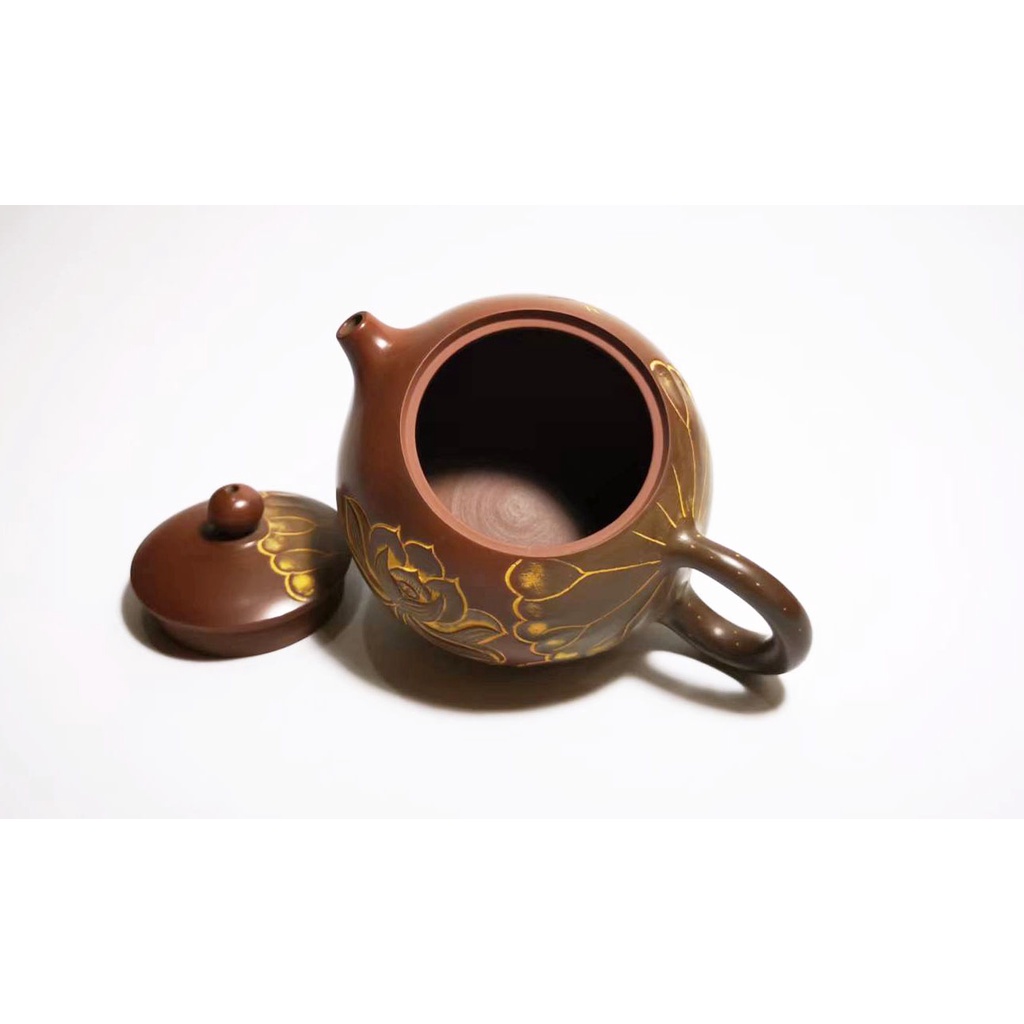 Ấm Tử Nê Khâm Châu Tây Thi Khắc Hoa Sen 230 ml