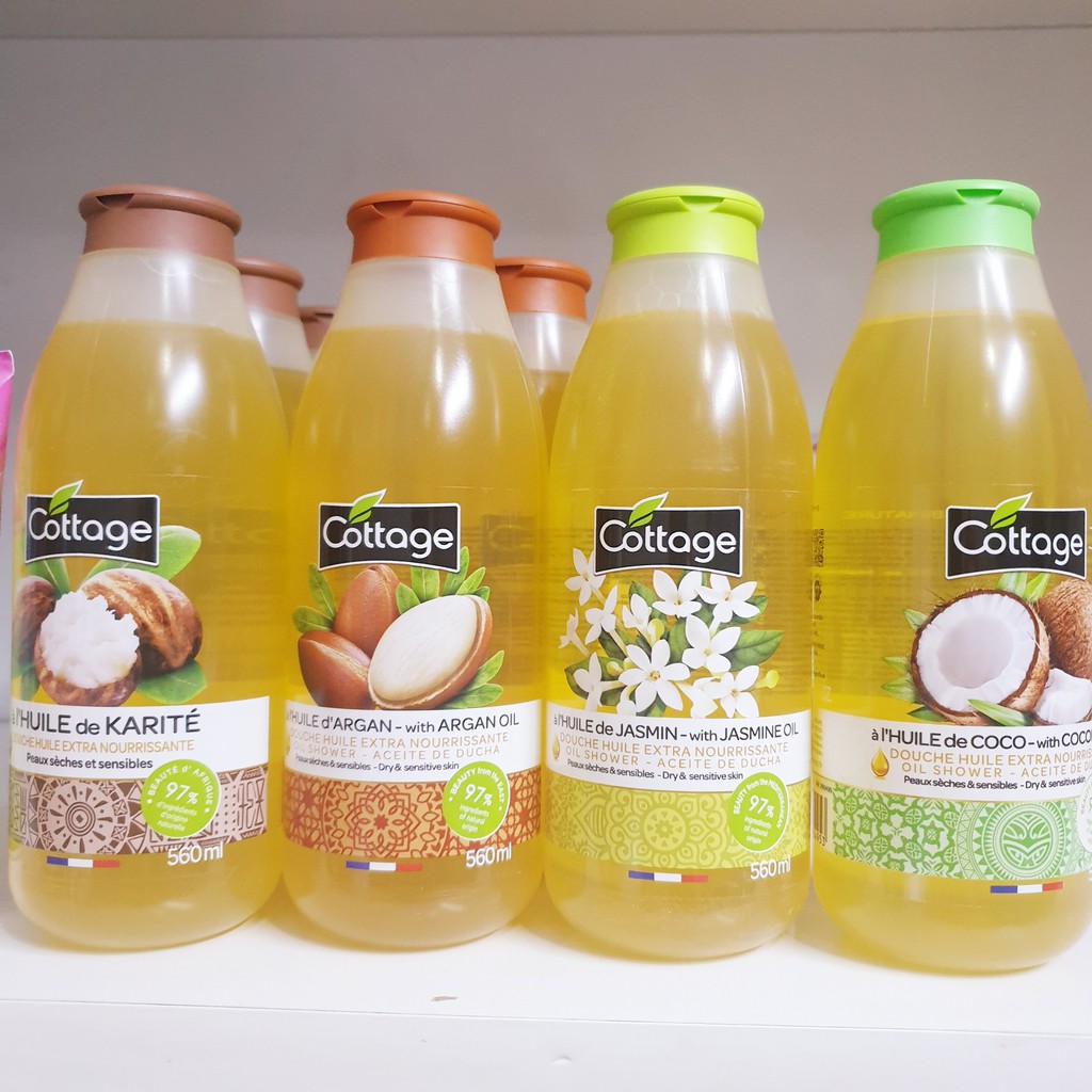 Sữa tắm Cottage extra Gel đậm đặc 560ml - Nhập Pháp - Hương thơm nước hoa, tắm dưỡng da