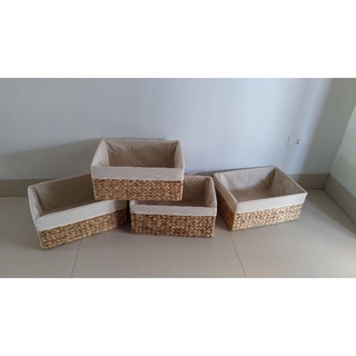 Giỏ lục bình đựng đồ, decor  khung sắt chắc chắn