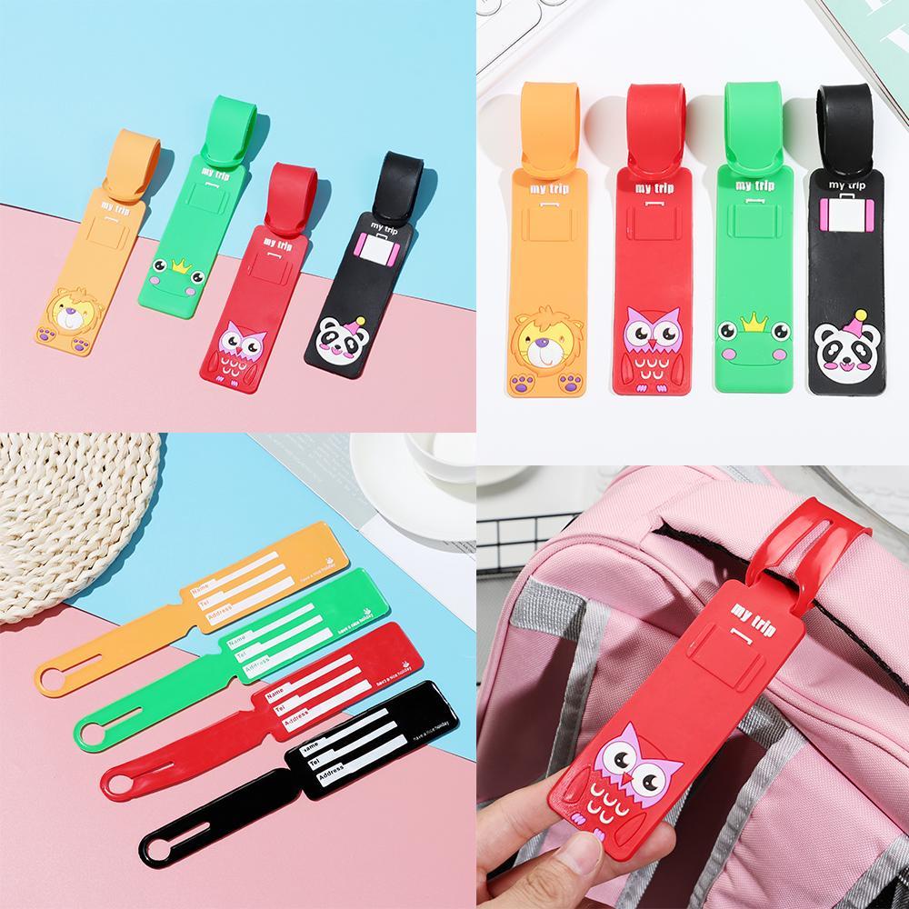 UUMIR Thẻ tag đánh dấu hành lý vali silicone thiết kế hoạt hình dễ thương dành cho du lịch công tác