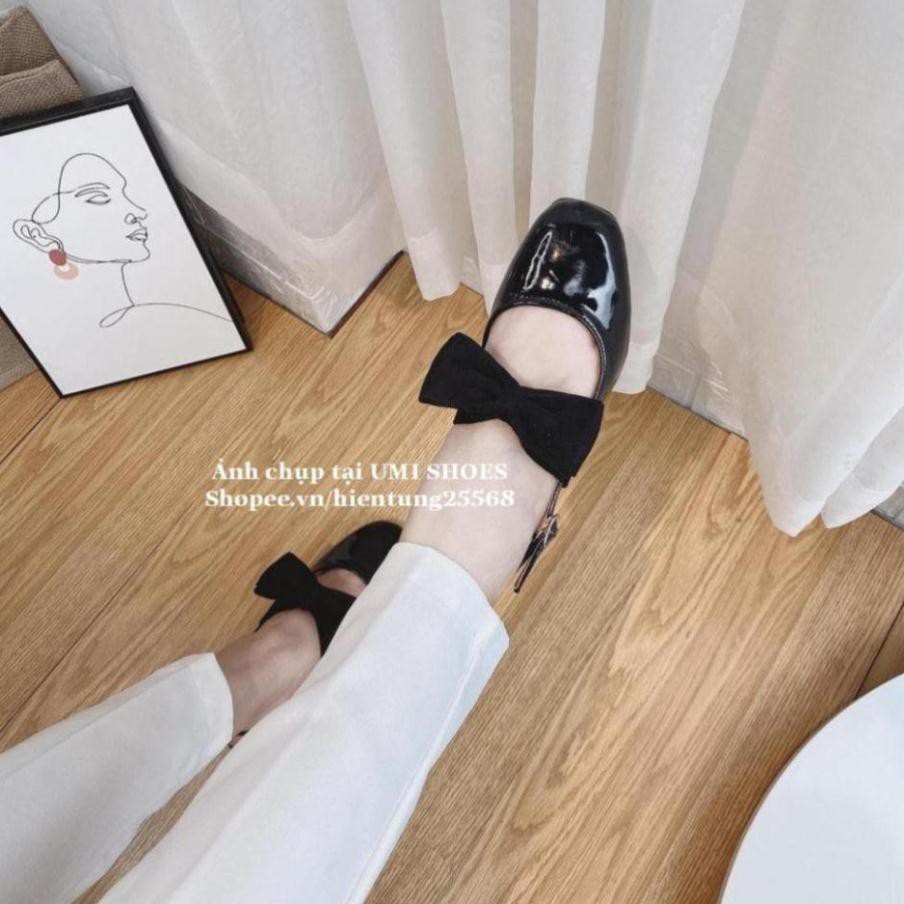 [NEW] Giày búp bê nữ đế cao 3cm gót vuông mũi vuông quai cài sau nhẹ nhàng đi làm văn phòng công sở đi chơi đẹp xinh nơ | BigBuy360 - bigbuy360.vn