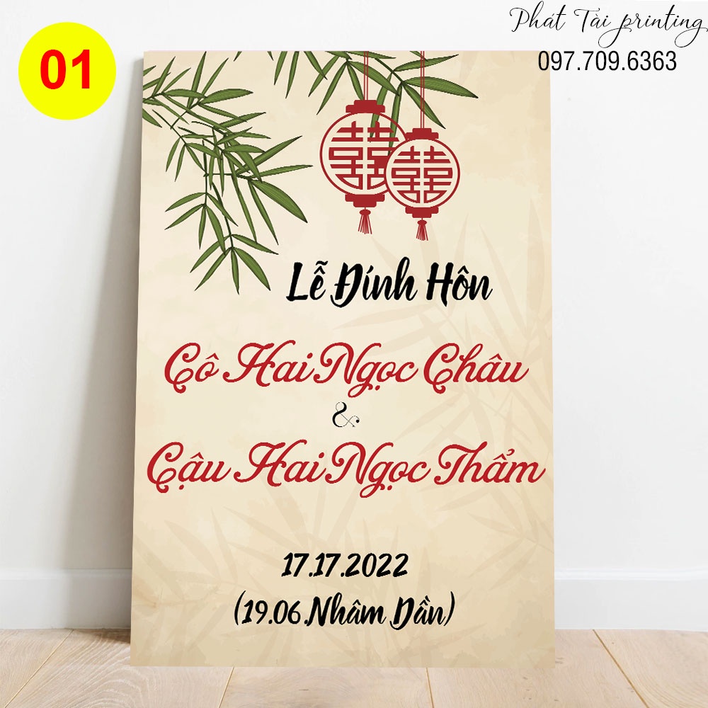 MS 01 - Bảng Welcome trang trí đám cưới