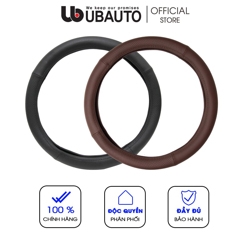 Bọc vô lăng ô tô cao cấp chính hãng UBAUTO Hàn Quốc da bò tự nhiên phù hợp các dòng xe có vô lăng 36-38cm