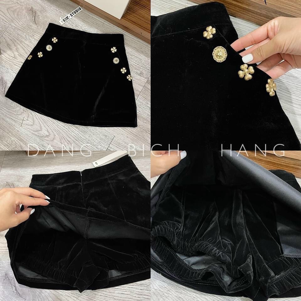 Chân váy chữ nhung chữ A đính đá sang chảnh có quần trong hotrend 2022 SUTANO | BigBuy360 - bigbuy360.vn