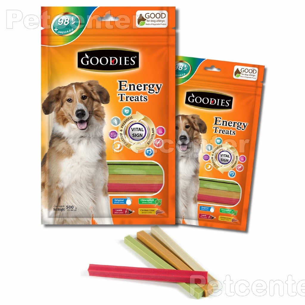 🇹🇭 GOODIES Xương Gặm Sạch Răng Bổ Sung Canxi Vitamin Cho Chó Goodies Energy 500g