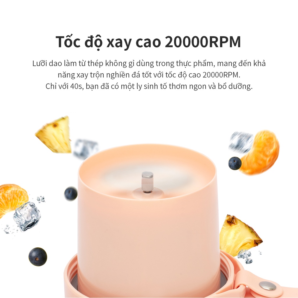 [Mã ELLOCKWL5 giảm 10% đơn 500K ] Máy xay sinh tố cầm tay Lock&amp;Lock 300ml - Màu PINK EJJ321PIK