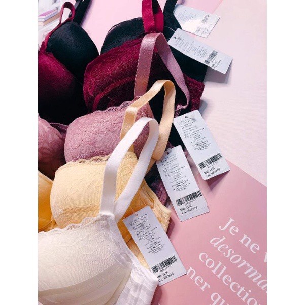 Áo Ngực Nữ Cotton Ren Lovely Đệm Siêu Nâng 4.5cm Dây Lưng Bản To 4 Móc Cài Sau Hieu Store24h - 1126