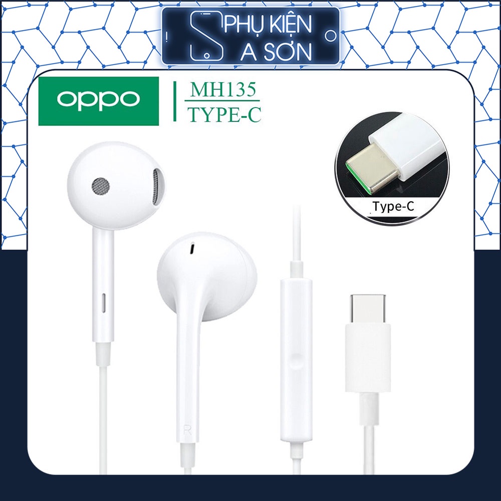Tai Nghe Điện Thoại OPPO MH135 Có Mic Thoại Cổng Type C - Chỉ Sử Dụng Được Cho Dòng Điện Thoại OPPO - Hàng Chính Hãng