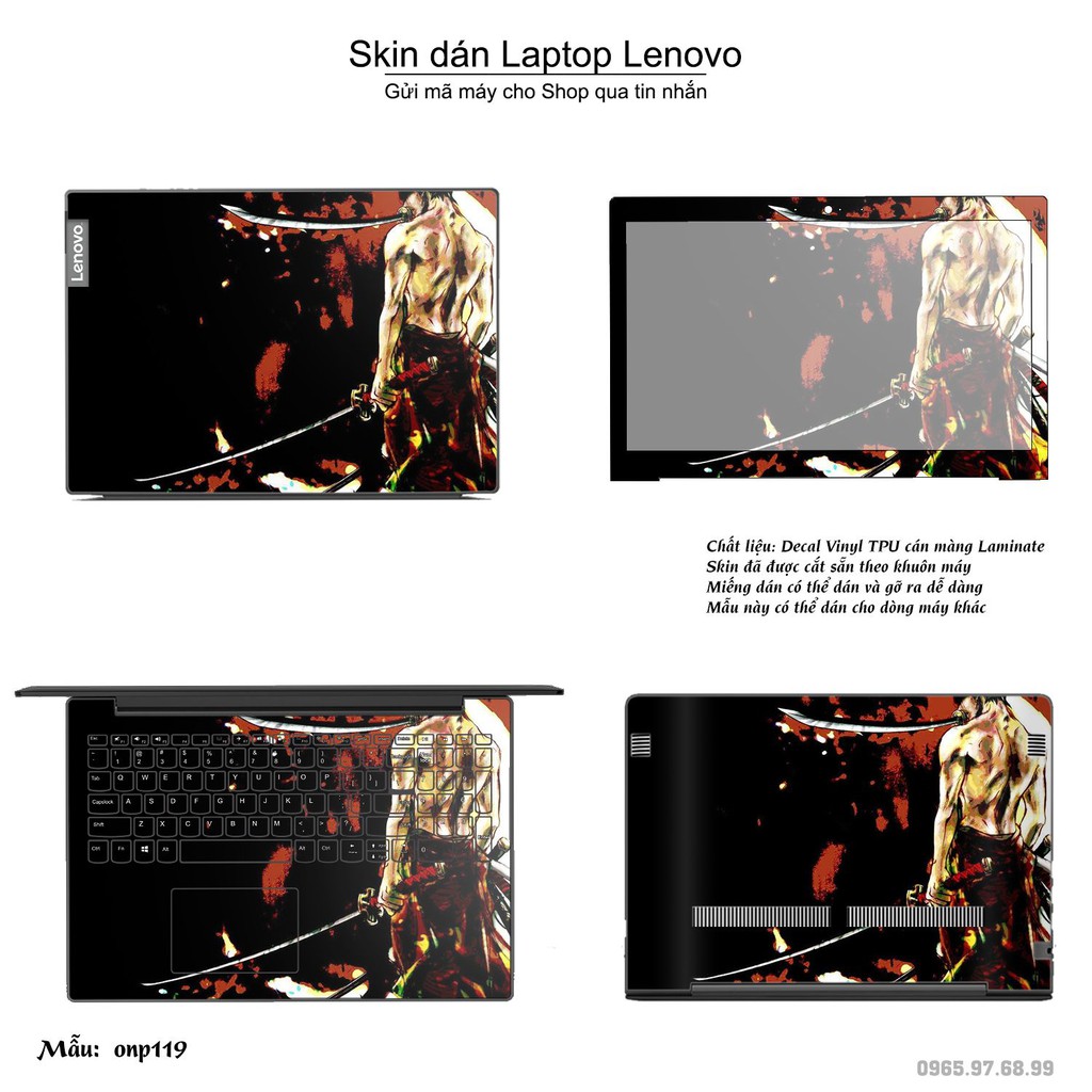 Skin dán Laptop Lenovo in hình One Piece _nhiều mẫu 13 (inbox mã máy cho Shop)