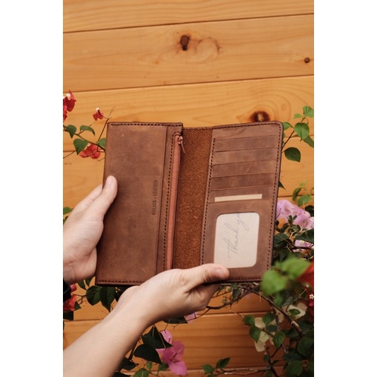 VÍ DÀI DA BÒ THẬT HANDMADE